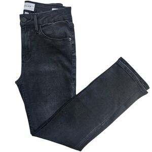 FRAME Le Crop Mini Boot Jeans In Black Wash